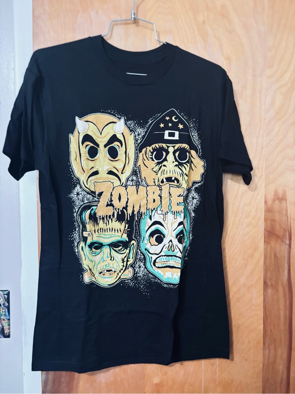 Black Zombie Graphic Short Sleeve Tee for Women